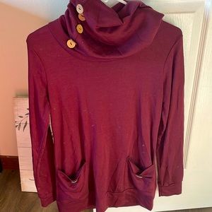 Axis Mockneck Maroon Sweater